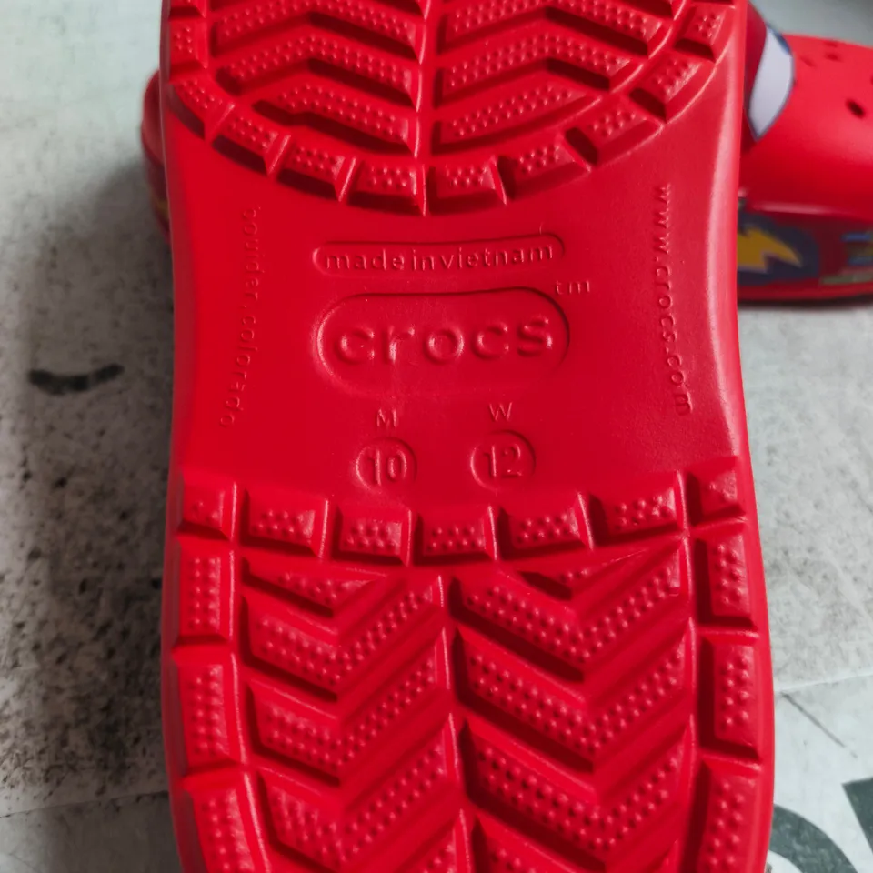 CROCS LIGHTNING MCQUEEN RED CLOGS SIZE M10 W12