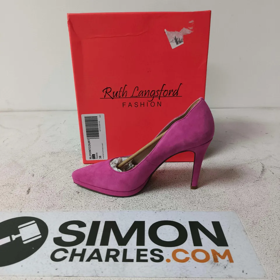 RUTH LANGFORD FASHION PINK SUEDE HIGH HEEL – WOMEN'S - SIZE EUR 38
