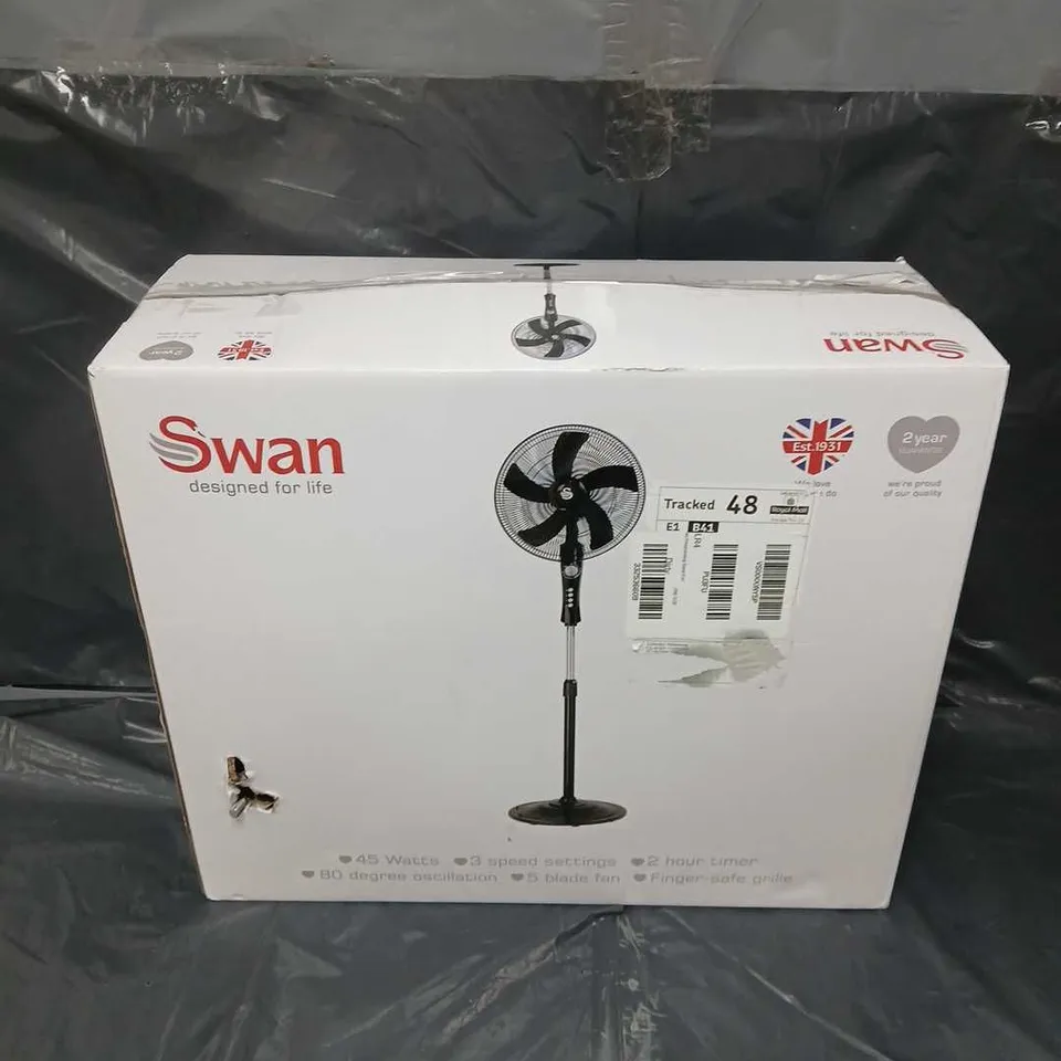 BOXED SWAN FREESTANDING STAND FAN