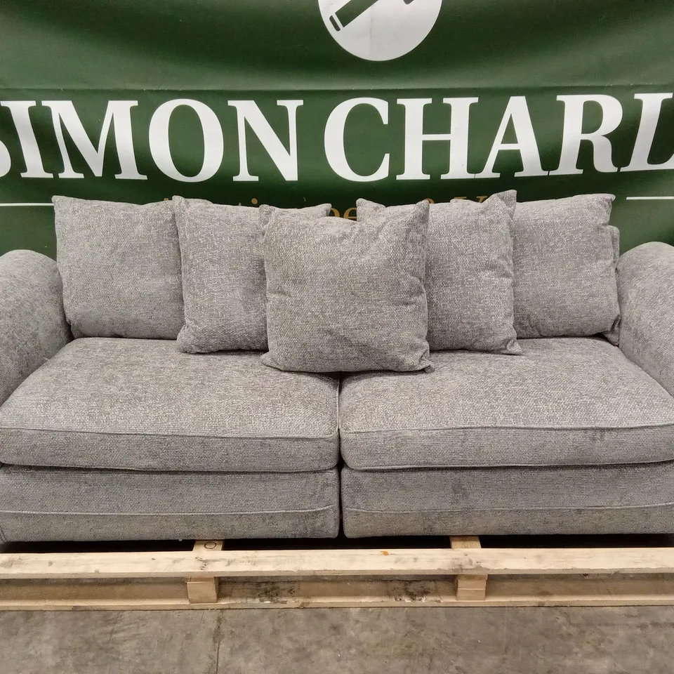 DURY CHUNKY WEAVE 4 SEATER SCATTERBACK SOFA - GREY