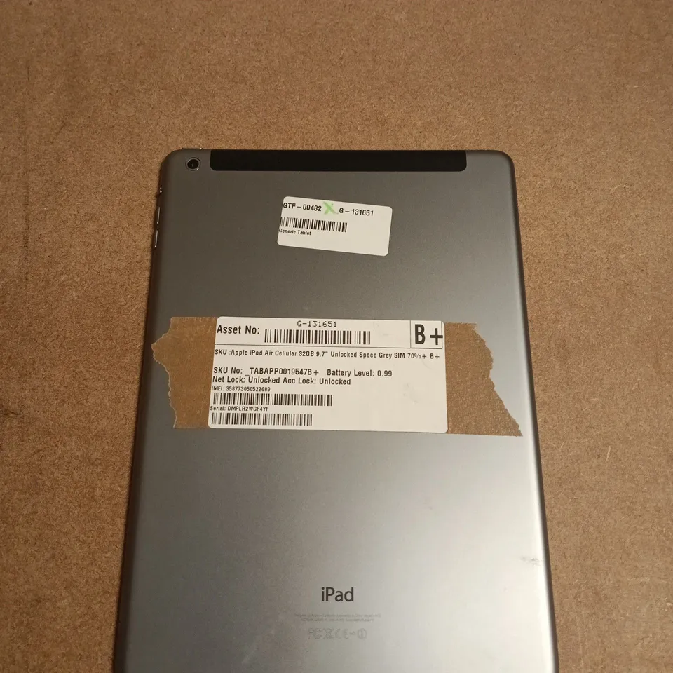 APPLE IPAD AIR 9.7-INCH 32GB SPACE GREY – CELLULAR