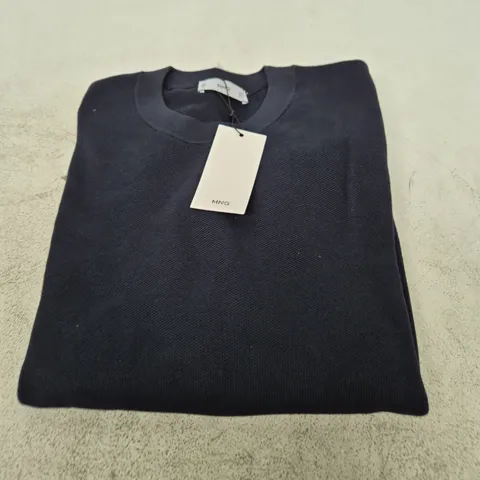 MNG Navy Jersey Knit Sweater – UK Size L