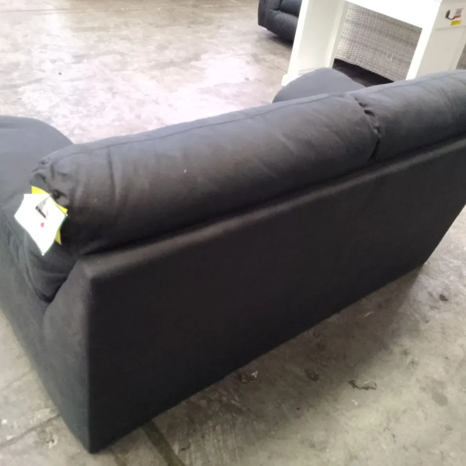 QUALITY DESIGNER 2 SEATER SOFA - BLACK FABRIC 