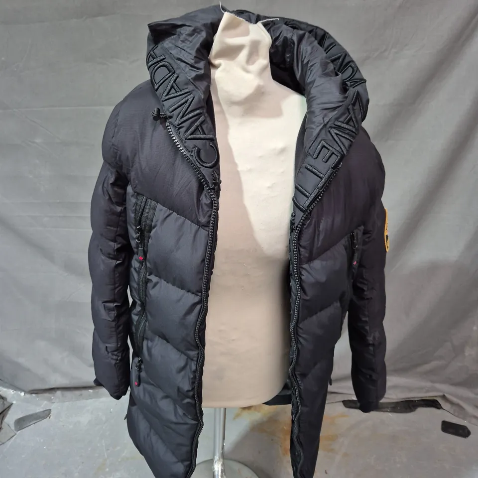 ZAVETTI CANADA HOODED PADDED COAT IN BLACK SIZE XS