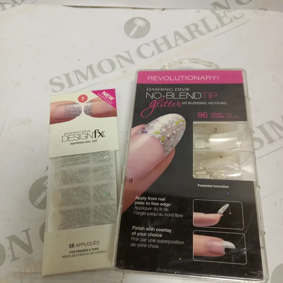 LOT OF TWO TO INCLUDE DASHING DIVA FAUX NAILS , DESIGNFX INSPIRING NAIL ART