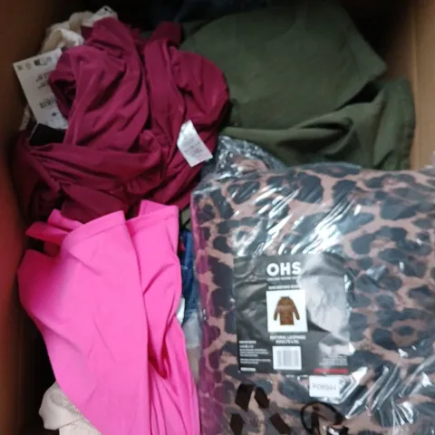 APPROXIMATELY 20 ASSORTED CLOTHING PRODUCTS IN VARIOUS STYLES & SIZES TO INCLUDE PANTS, T-SHIRTS, DRESSES ETC