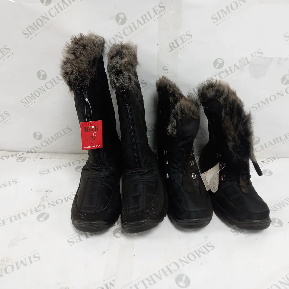 4 BOXED PAIRS OF RED ROCK WATERPROOF BOOTS TO INCLUDE SIZES 3, 6