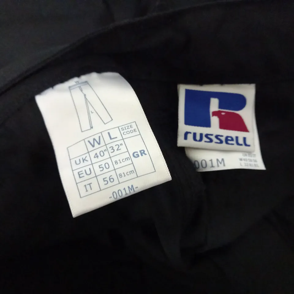 RUSSELL BLACK CARGO TROUSERS - SIZE 40