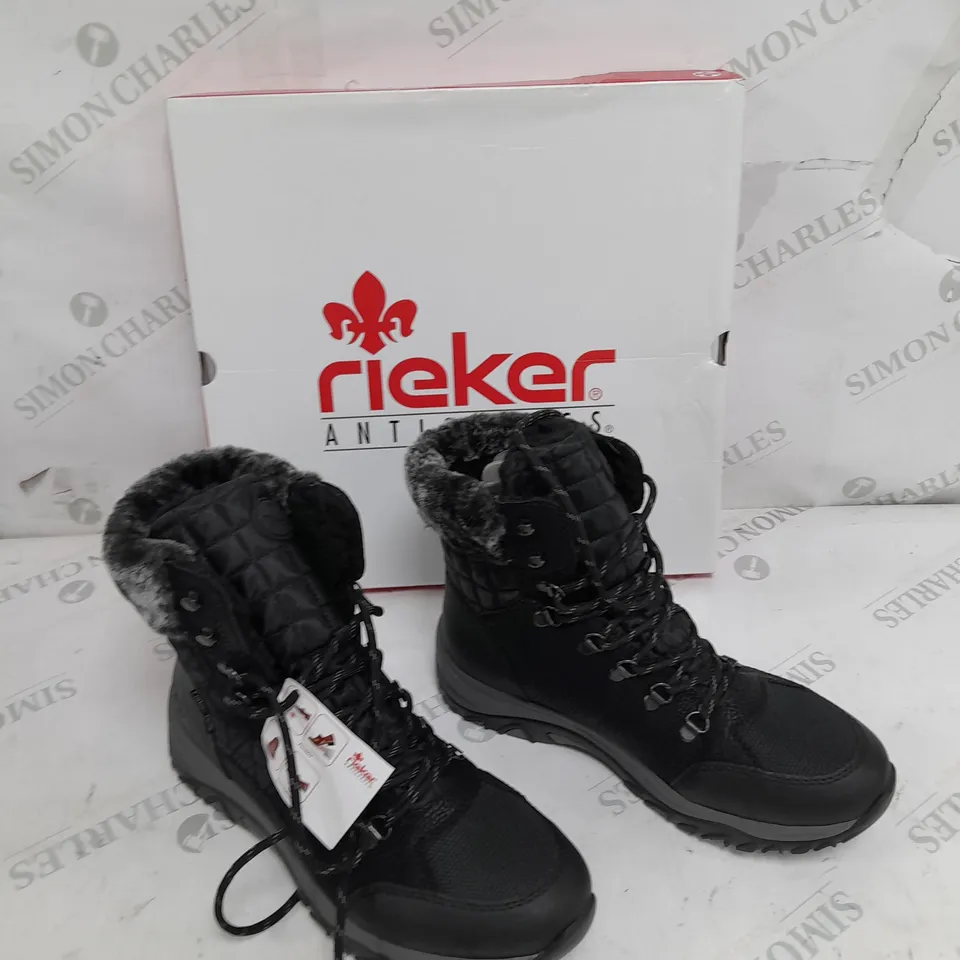 BOXED RIEKER BLACK WINTER HIKING BOOTS SIZE 6 