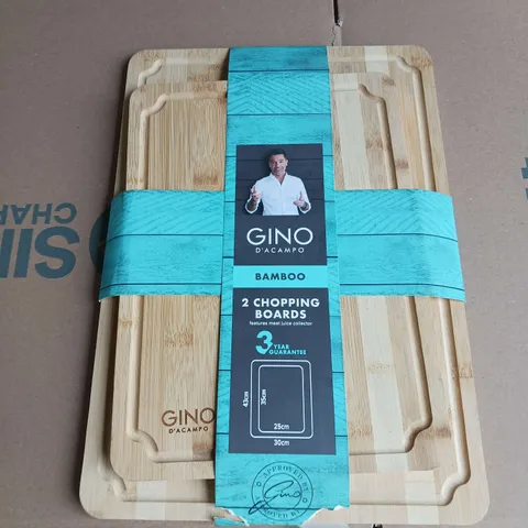 GINO D'ACAMPO BAMBOO 2 CHOPPING BOARDS
