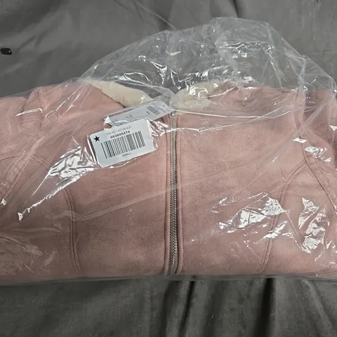 HOLLISTER PINK ZIP HOODIE WITH FAUX FUR LINING – UK 8 / SMALL