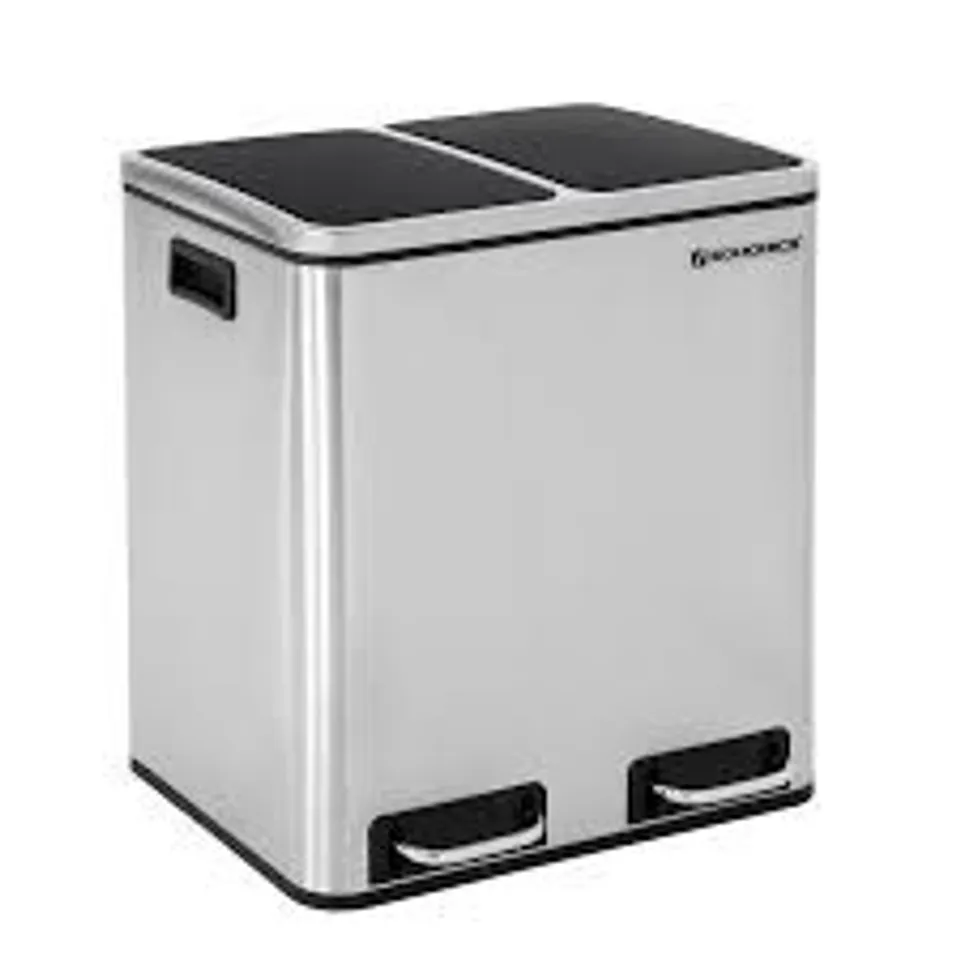 BOXED DESIGNER STAINLESS STEEL STEP ON MULTI-COMPARTMENTS RUBBISH BIN (1 BOX)