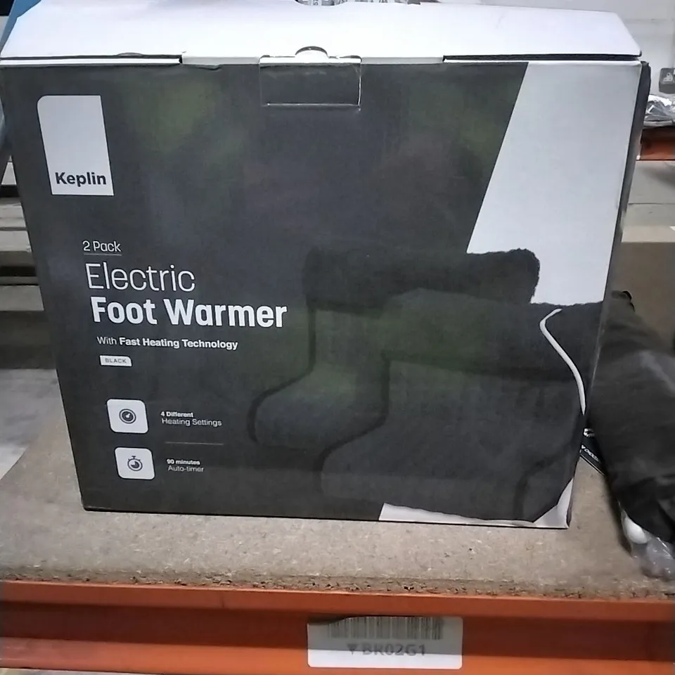 BOXED KEPLIN 2 PACK ELECTRIC FOOT WARMER - BLACK 