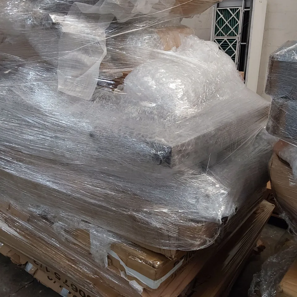 PALLET OF ASSORTED BOXED DINING TABLE PARTS 