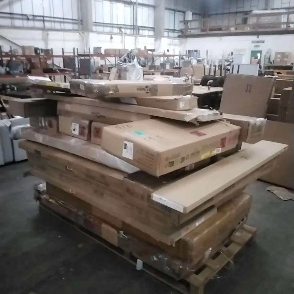 PALLET OF ASSORTED, INCOMPLETE FURNITURE PARTS AND PIECES 