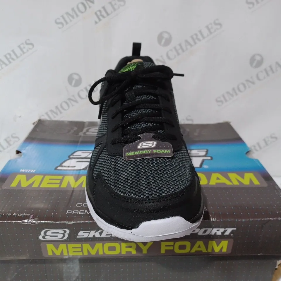 SKECHERS SPORTS MEMORY FOAM BLACK TRAINER - SIZE 11