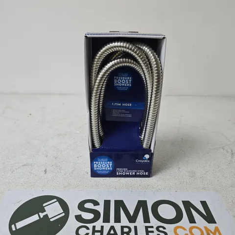 CROYDEX PRESSURE BOOST 1.75M STAINLESS STEEL SHOWER HOSE – BOXED