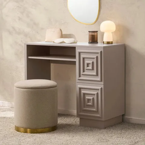 BOXED DUSK HARLOW DRESSING TABLE - TAUPE (1 BOX)