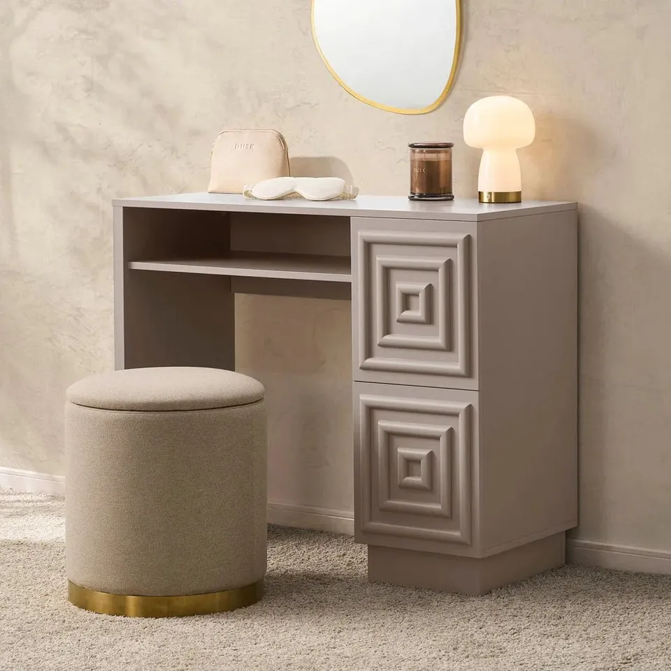 BOXED DUSK HARLOW DRESSING TABLE - TAUPE (1 BOX)