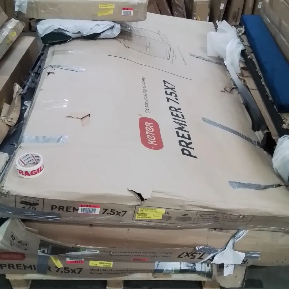 PALLET CONTAINING BOXED SHED (MAY BE INCOMPLETE)