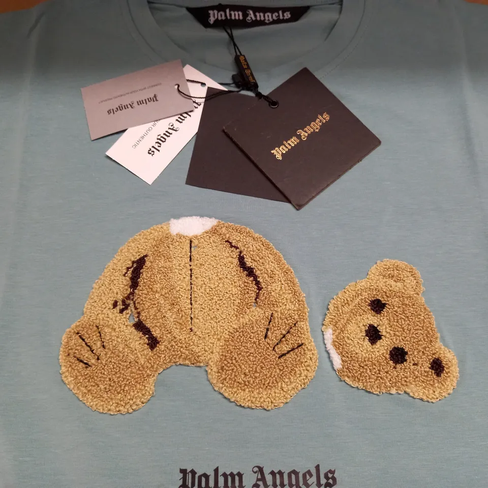 PALM ANGELS PALE BLUE T-SHIRT - M