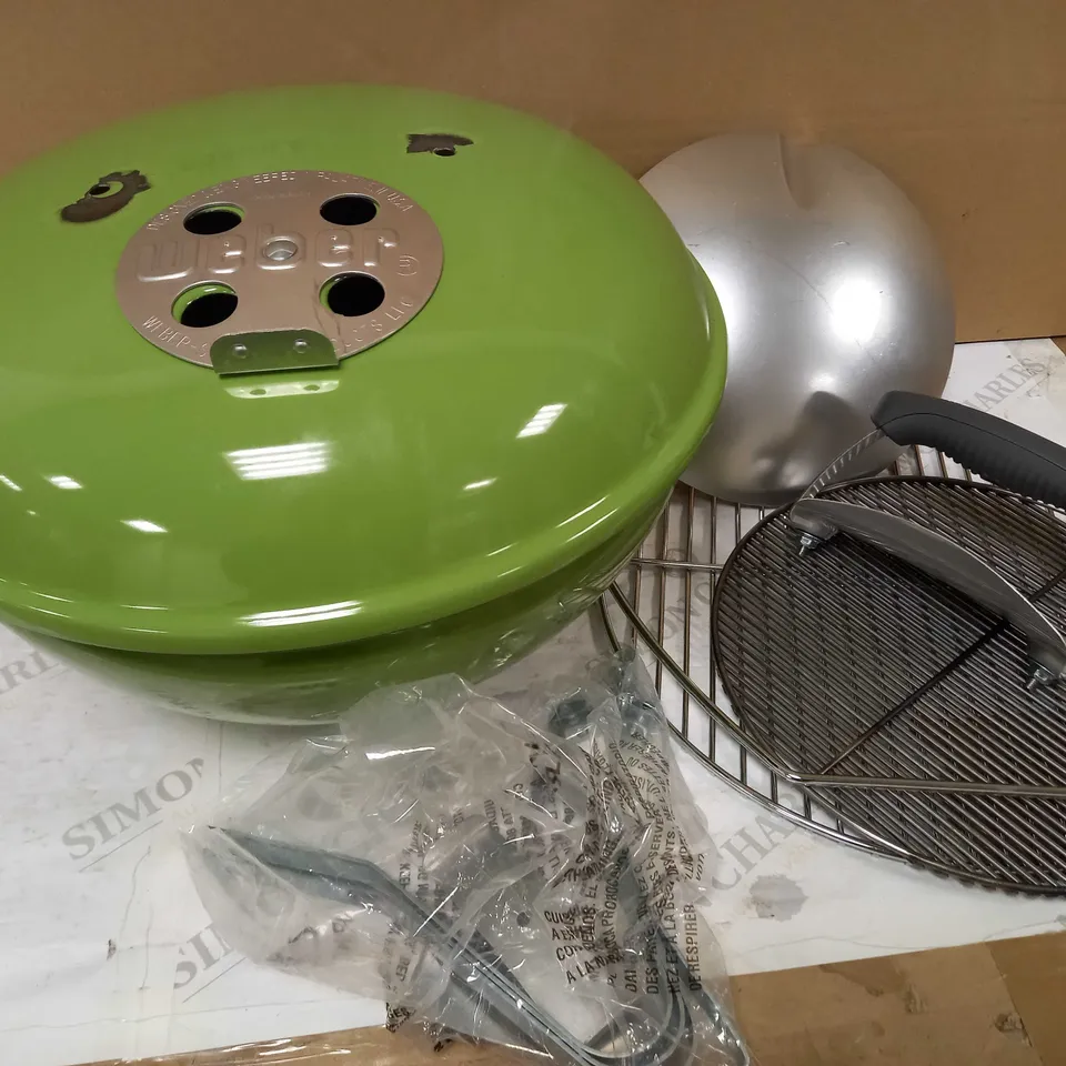 WEBER SMOKEY JOE PREMIUM CHARCOAL BBQ, GRILL, SPRING GREEN 37CM
