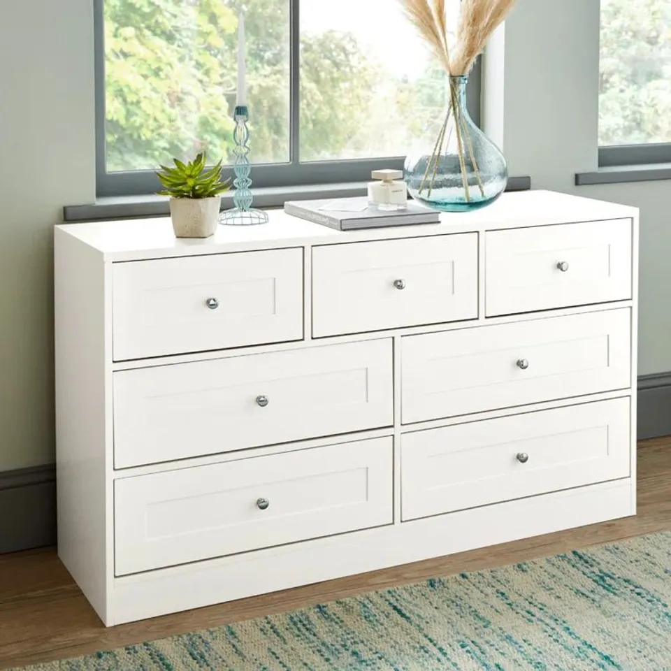 BOXED BENTEN 7-DRAWER CHEST OF DRAWERS (2 BOXES)