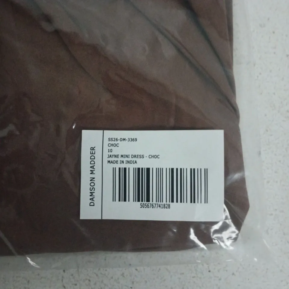 UK 10 DAMSON MADDER JAYNE MINI DRESS – CHOC