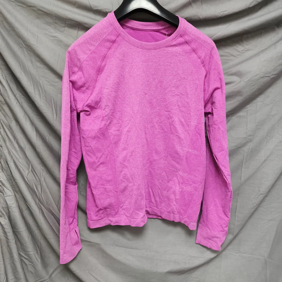 Sweaty Betty Athlete Seamless Workout Long Sleeve Top – UK XL, Pink Marl (SB6547M)