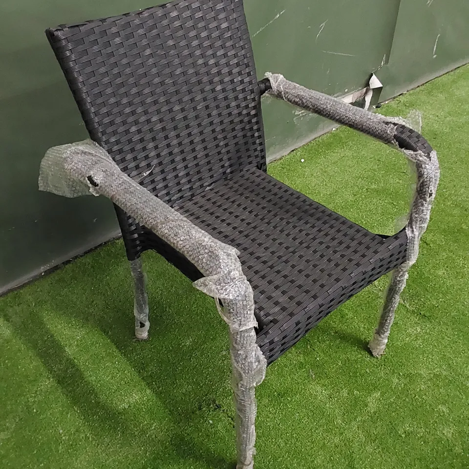 DESIGNER BLACK RATTAN CHAIR 