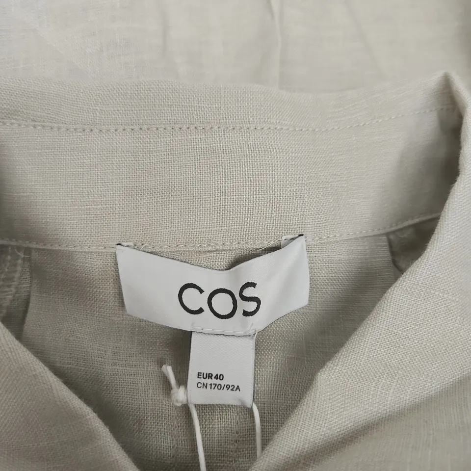COS LINEN SHIRT DRESS – UK 12 (EU 40), BEIGE