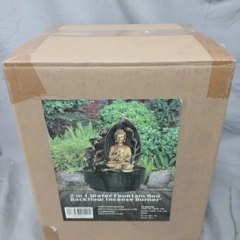 BOXED 2 IN 1 WATER FOUNTAIN AND BACKFLOW INCENSE BURNER 