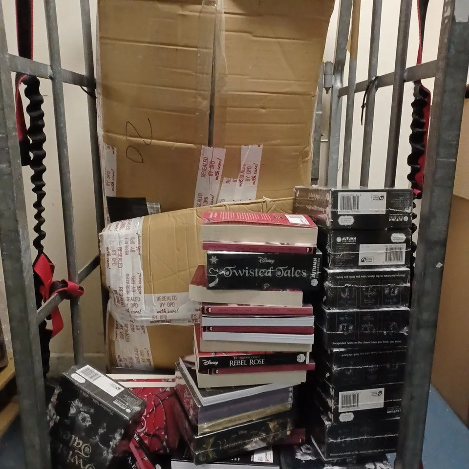 CAGE OF BOOKS & DVDS TO INCLUDE - DISNEY VILLAIN TALES SERENA VALENTINO - DISNEY TWISTED TALES - DISNEY MISTRESS OF ALL EVIL ECT - COLLECTION ONLY