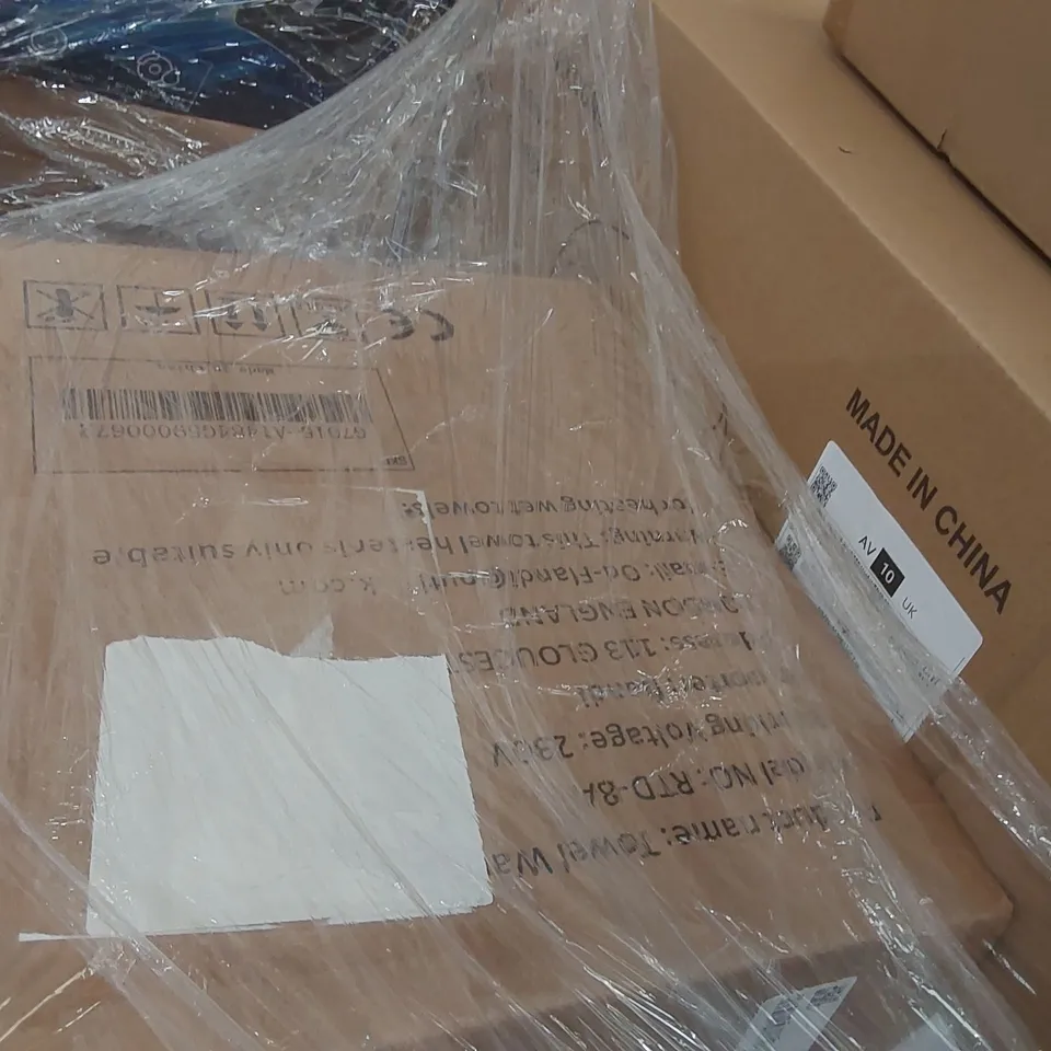 PALLET CONTAINING A LARGE ASSORTMENT OF CONSUMER PRODUCTS INCLUDING: MULTIFUNCTIONAL KITCHEN SOFAS, TOWEL WARMERS ECT