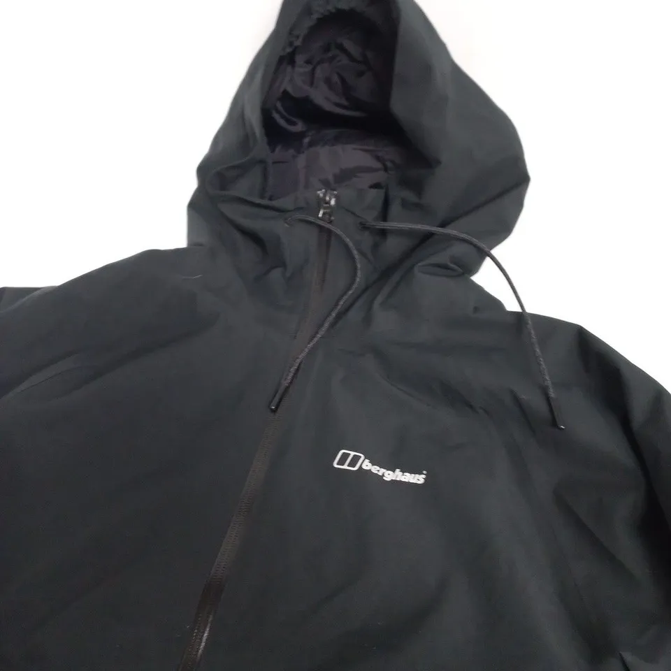 BERGHAUS WATERPROOF HOODED JACKET – BLACK - SIZE UK 12
