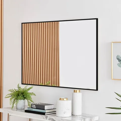 BOXED EMMA BLACK RECTANGLE WALL MIRROR 120 x 80cm (1 BOX)