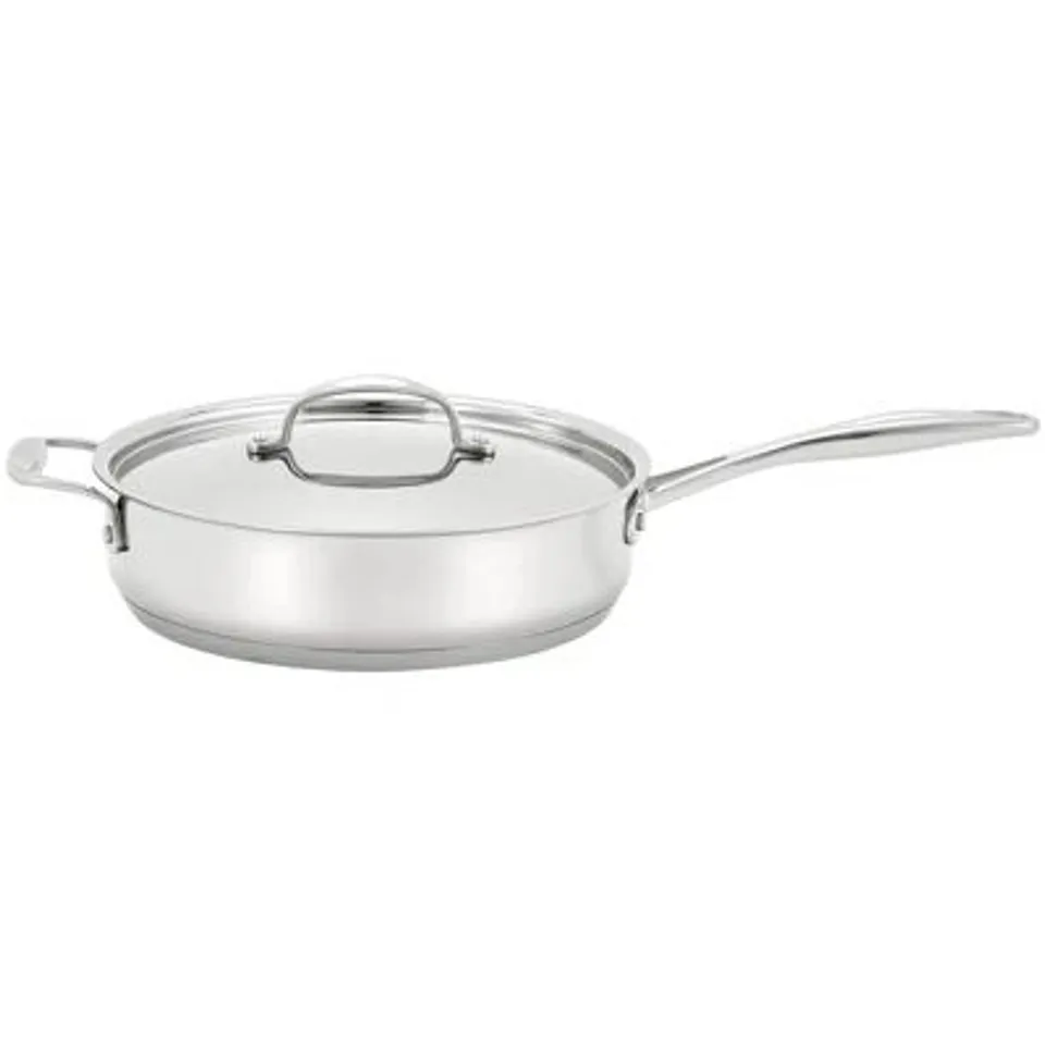 BOXED STELLAR 7000, 28CM STAINLESS STEEL NON-STICK SAUT PAN WITH STAINLESS STEEL LID, 3.5L 