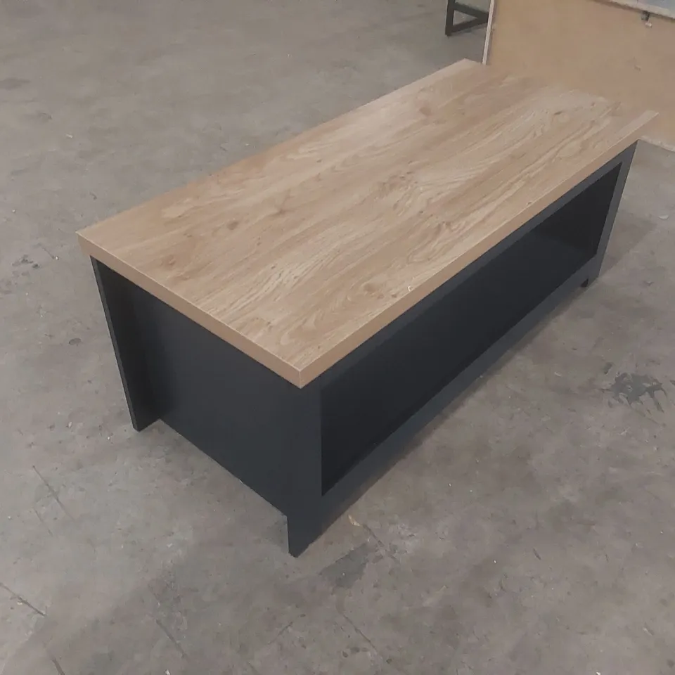 NAPANOCH SLED COFFEE TABLE WITH STORAGE TABLE BASE COLOUR:NAVY BLUE