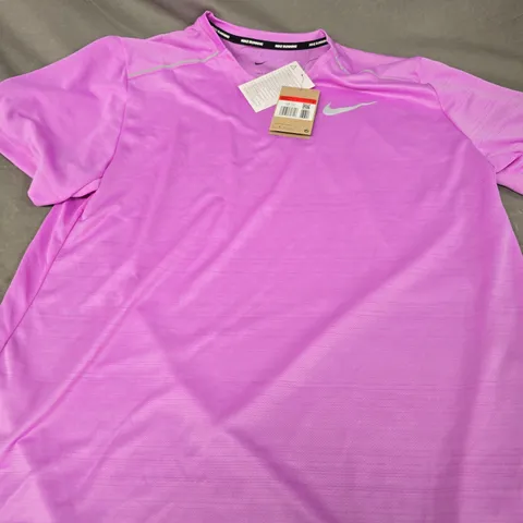 NIKE RUNNING MENS PINK PERFORMANCE T-SHIRT - SIZE LARGE