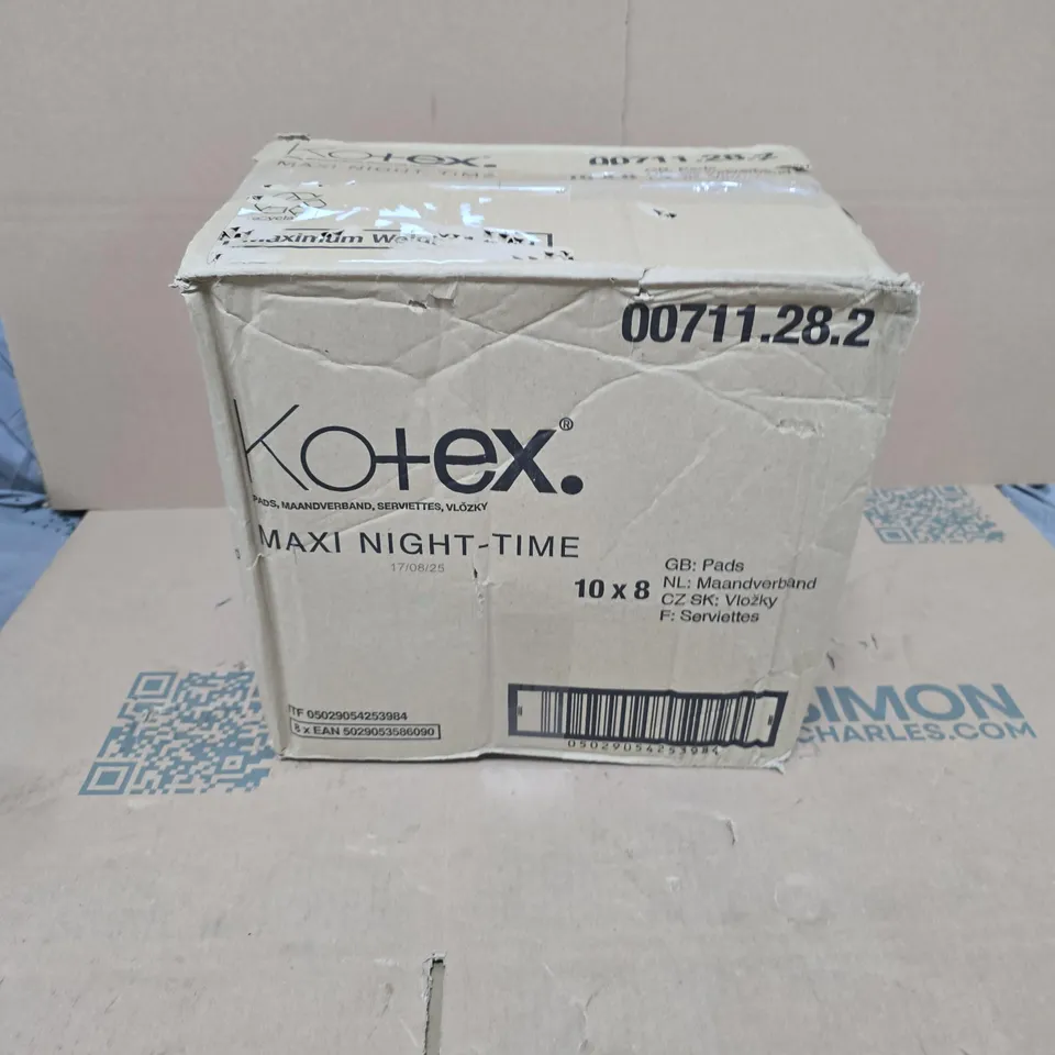 KOTEX MAXI NIGHT-TIME SANITARY PADS 10X8 – BOXED