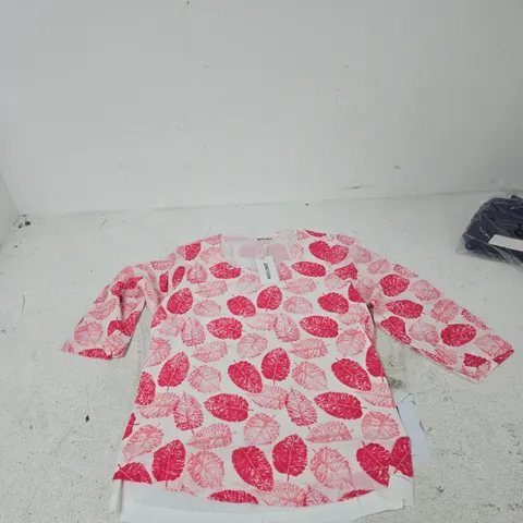 MUDFLOWER BLOUSE– PINK LEAF PRINT, UK 10 (EU 38, US 6)