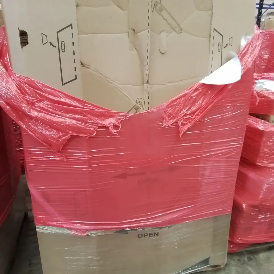 PALLET OF ASSORTED ITEMS INCLUDING PLAYPEN, NON-WOVEN FABRIC WARDROBE, HOBBY CUTTING MAT, ROLLER BLIND, CLOTHES RACK