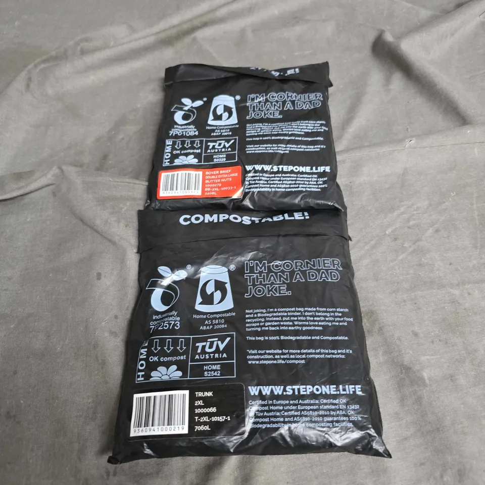 SEALED STEP ONE X2 ASSORTED MENS UNDERWEAR SIZE 2XL