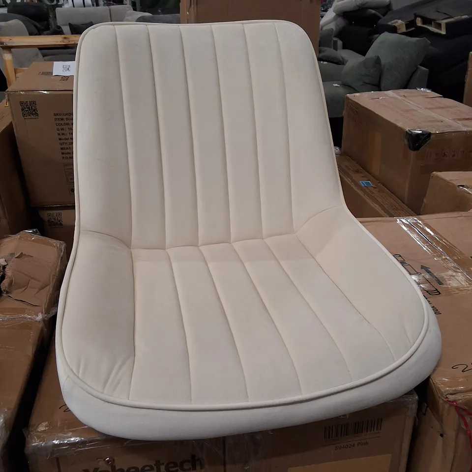 BOXED VELVET DINING CHAIRS (SET OF 2) - BEIGE LEGS (1 BOX)