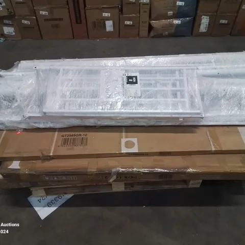 PALLET CONTAINING VARIOUS INCOMPLETE BOXED FURNITURE PARTS AND OTHER HOUSEHOLD ITEMS ETC.