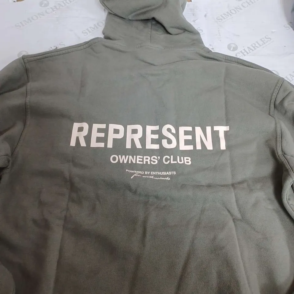 REPRESENT OWNERS CLUB LIGHT KHAKI HEAVY WEIGHTED HOODIE - MEDIUM