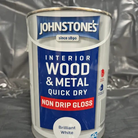 JOHNSTONE'S INTERIOR WOOD & METAL QUICK DRY NON DRIP GLOSS - BRILLIANT WHITE (1.25L)
