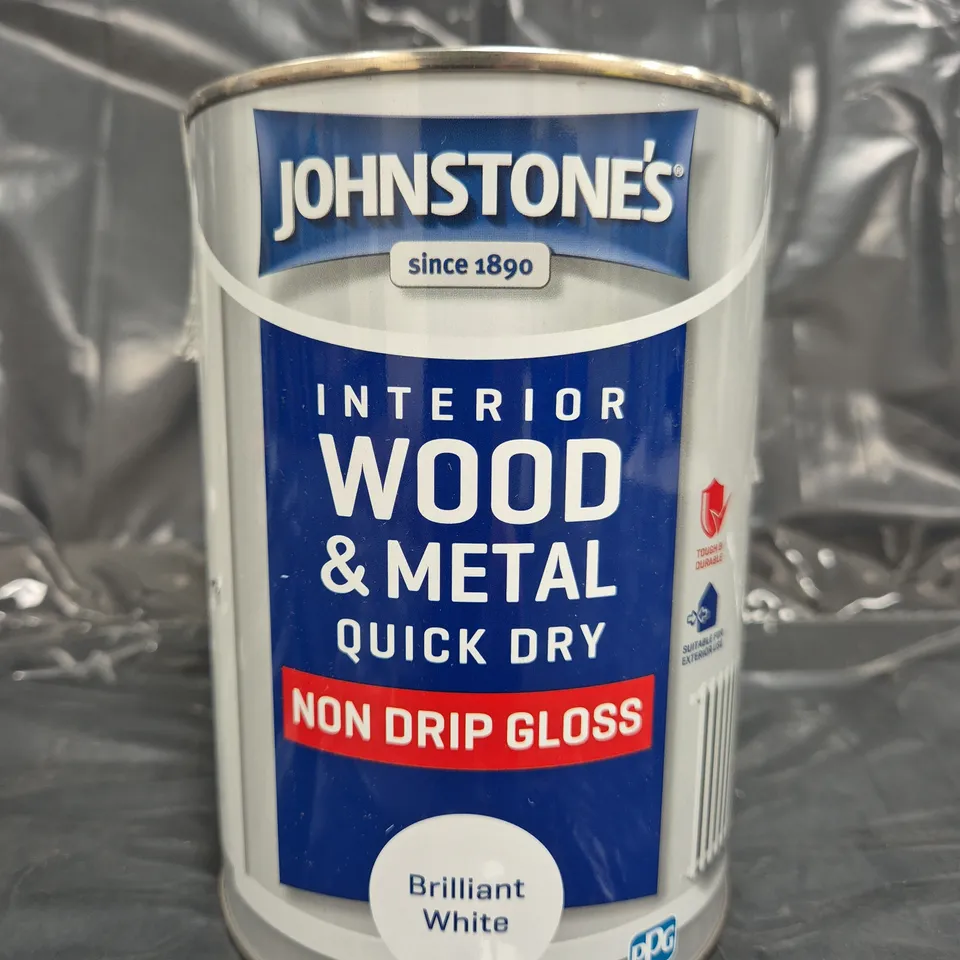 JOHNSTONE'S INTERIOR WOOD & METAL QUICK DRY NON DRIP GLOSS - BRILLIANT WHITE (1.25L)