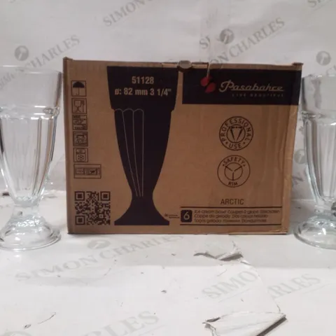 BOXED OF 6 PASABAHCE ICE CREAM BOWLS 
