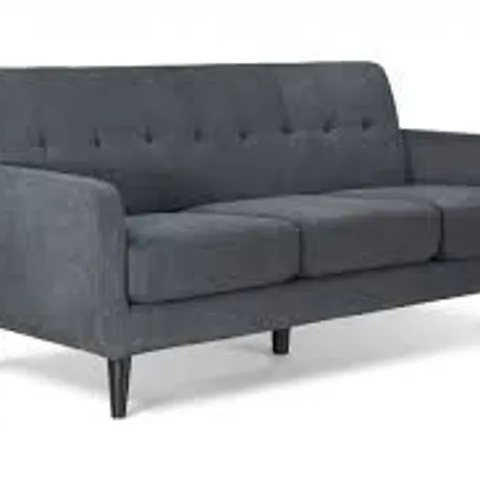 BOXED DESIGNER OSLO THREE SEATER SOFA GREY FABRIC